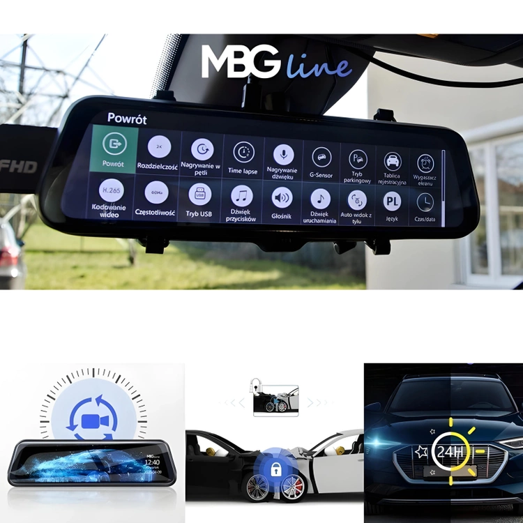 ZESTAW Lokalizator GPS 20 DNI PODSŁUCH 4G MK6A + Kamera w  lusterku wstecznym  HS900Pro