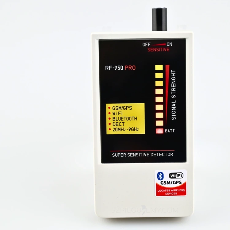 Wykrywacz podsłuchów kamer WIFI, lokalizatorów GPS RF-950 Pro