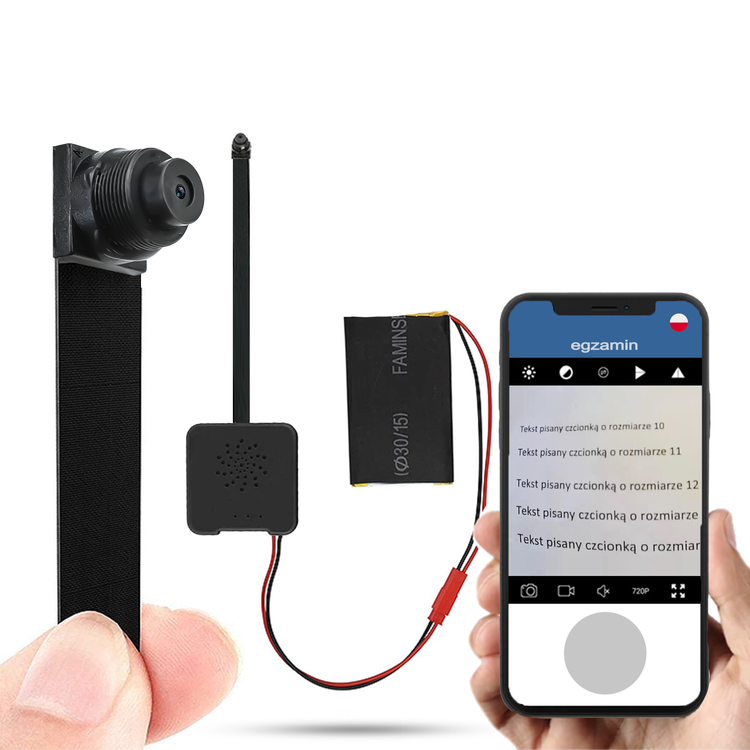 Mini kamera WiFi na egzamin do tekstu EG podgląd na żywo w telefonie