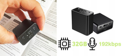 Podsłuch dyktafon Szpiegowski Q65 detekcja + magnes USB / 32GB