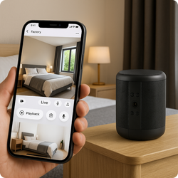 Mini kamera ukryta w głośniku Bluetooth BS02 WiFi – profesjonalne monitorowanie w Full HD
