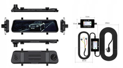 Kamera w lusterku 2K HS900PRO SONY + Adapter zasilania dla trybu parkingowego + Karta 32GB