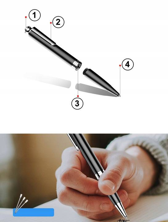  Podsłuch Dyktafon cyfrowy w długopisie  Q60 8GB