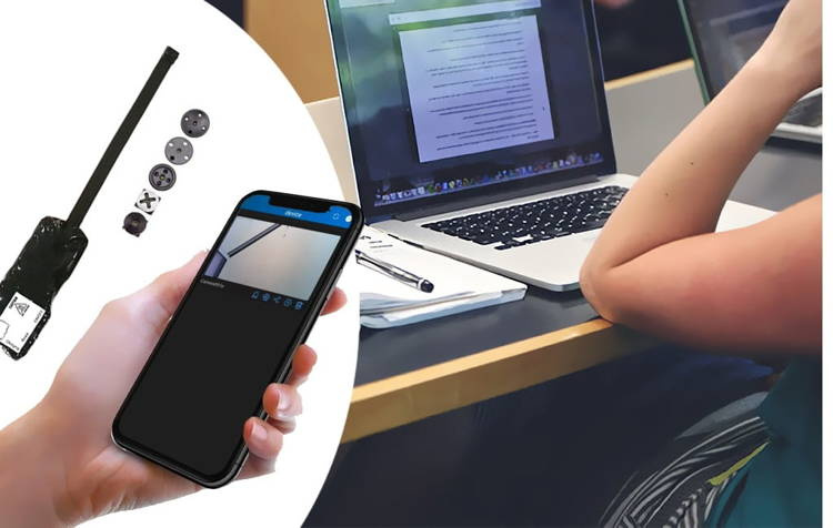 ZESTAW Mini kamera na egzamin do tekstu Wi-Fi QZ + mikro słuchawka (Podgląd Online) Idealny na sesję, do matury