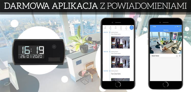 Mini kamera Zegar Budzik PIR rok na baterii LS6