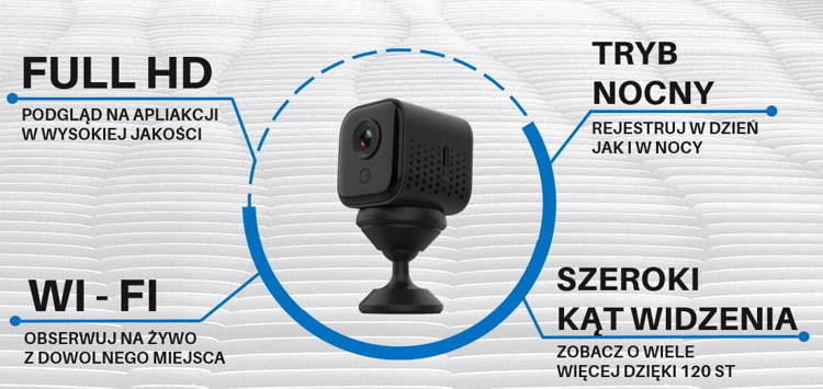 Mini kamera szpiegowska Wi-Fi A11 z Trybem Nocnym ( Zdalny Podgląd ) + karta 32GB