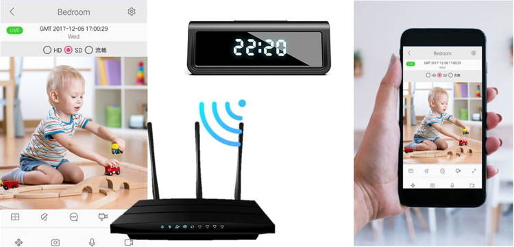 Zegarek z ukrytą mini kamerą szpiegowską A6 WIFI Tryb nocny IR