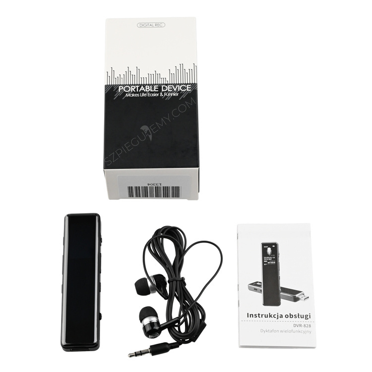 Dyktafon Szpiegowski Podsłuch cyfrowy DVR-828 / 1536Kbps 8GB detekcja