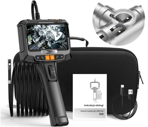 Kamera Inspekcyjna RUCHOMA GŁOWICA Kamery 2x FullHD Endoskop Warsztatowa