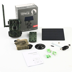 TOPHUNT H6 Green — fotopułapka 4G LTE live view, głośnik, 14 Mpx 2.7K, 15600 mAh, panel solarny w zestawie