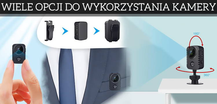 Mini kamera szpiegowska dyskretna z czujnikiem ruchu MD29