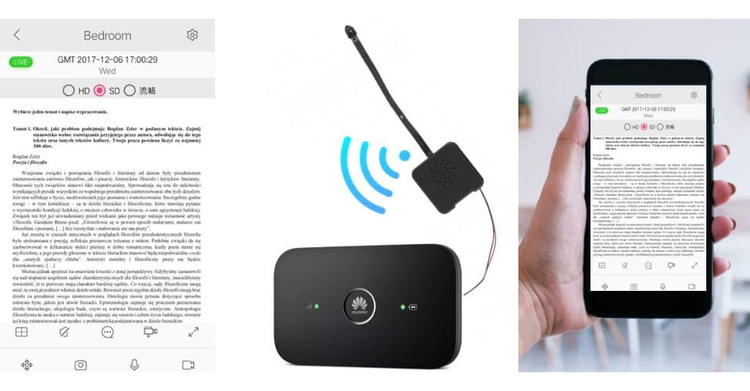 Mini kamera WiFi na egzamin do tekstu EG podgląd na żywo w telefonie