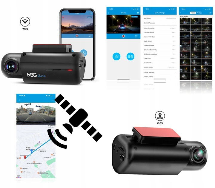 Kamera samochodowa 2K Przód Tył MBG Line T2