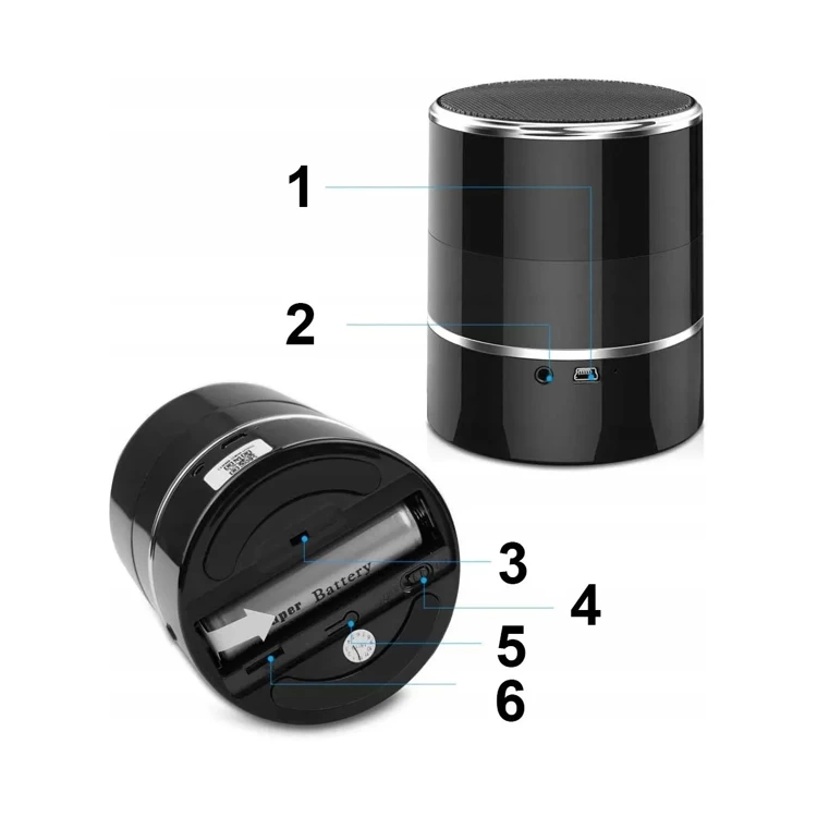 Mini Kamera Głośnik Bluetooth Obrotowa Podgląd na Żywo 