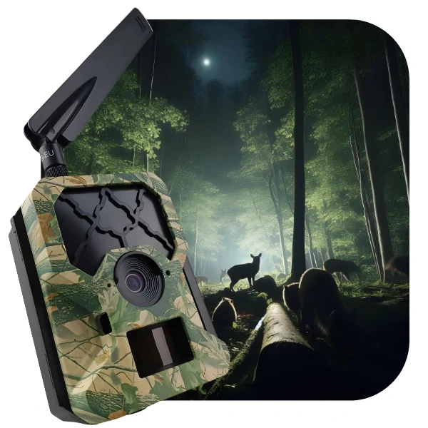 Zestaw Kamera Fotopułapka Predator Eye i001S Full-HD 4G LTE 30MPX  + 8XAA +  SD 32GB