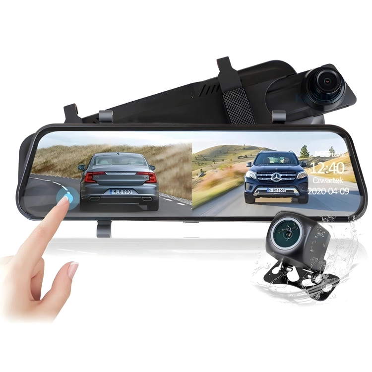 ZESTAW Lokalizator GPS 20 DNI PODSŁUCH 4G MK6A + Kamera w  lusterku wstecznym  HS900Pro