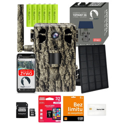Zestaw fotopułapka gsm z podglądem na żywo TopHunt 4G LTE Tree Grain