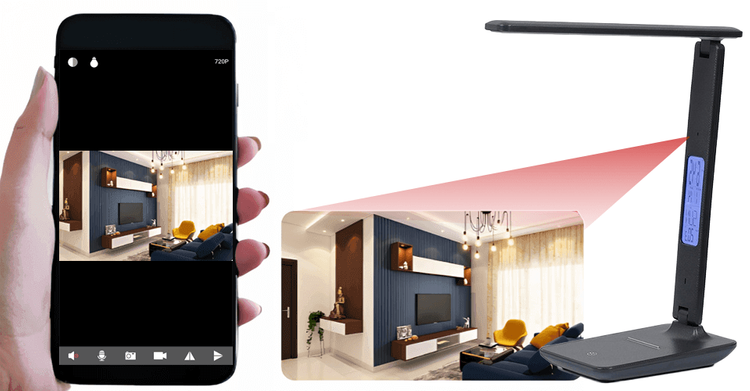 Lampa LED z Mini kamerą szpiegowską Wi-Fi L60 32GB Podgląd Online na żywo