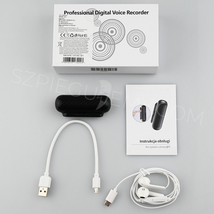 Dyktafon Q77 podsłuch na magnes 32GB
