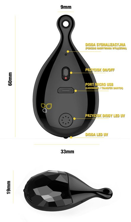 Brelok do kluczyków Dyktafon Podsłuch UR-28 16gb VOX 16GB 40h