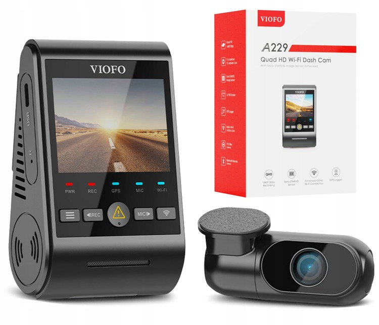 Kamera samochodowa Rejestrator VIOFO A229 DUO-G 2K+2K GPS WIFI